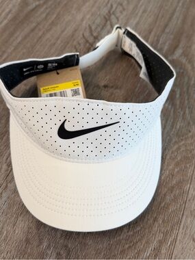 Nike Dri fit White Visor with Black Swoosh